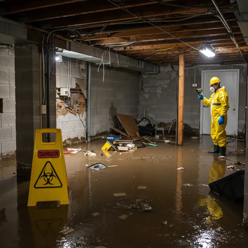 Flooded Basement Electrical Hazard in Travilah, MD Property