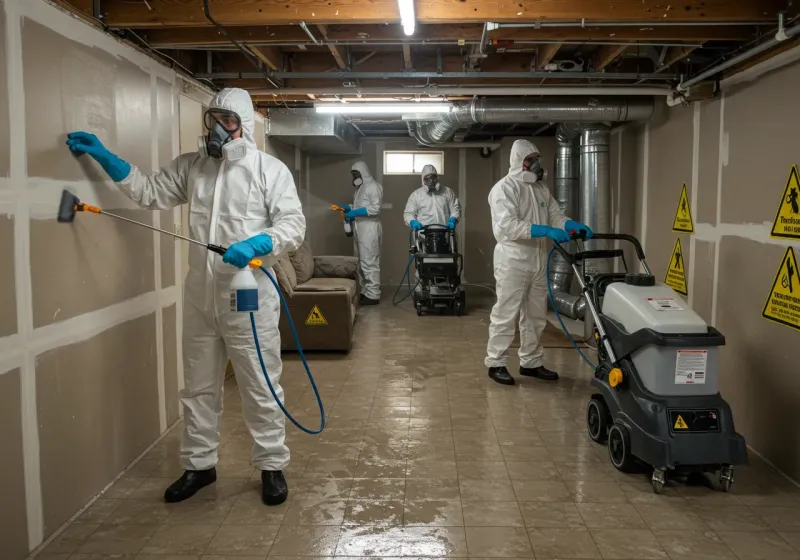 Basement Moisture Removal and Structural Drying process in Travilah, MD